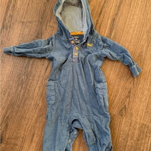 Carter's Blue Hooded Bodysuit with Yellow Accents